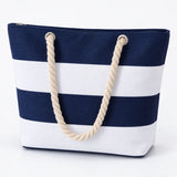 Striped Rope Handle Beach Tote Bags in Bulk