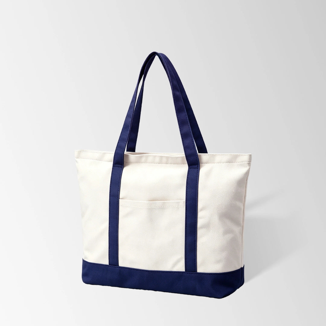 Eco-Friendly Recycled Canvas Tote Bag with Long Handles