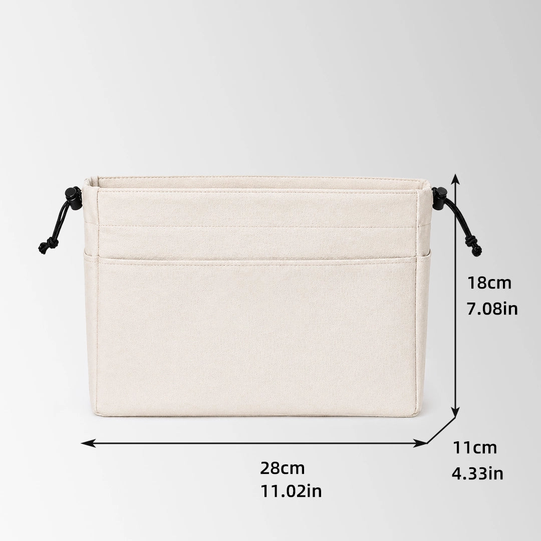 Drawstring Organizer Canvas Tote Bags with Multi-Pocket