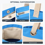 Tri-Color Canvas Tote Bags in Bulk with Gusset