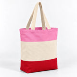 Tri-Color Canvas Tote Bags in Bulk with Gusset