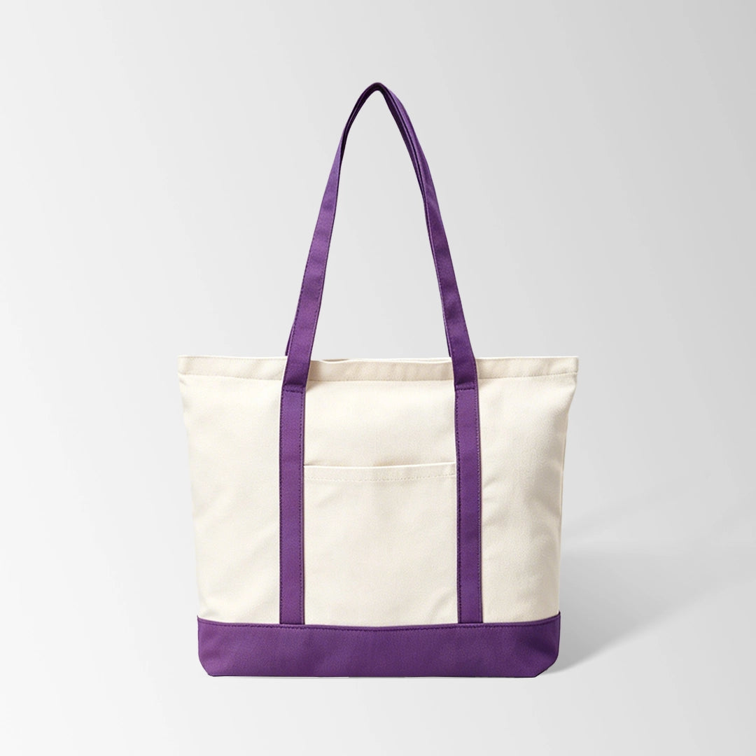 Eco-Friendly Recycled Canvas Tote Bag with Long Handles