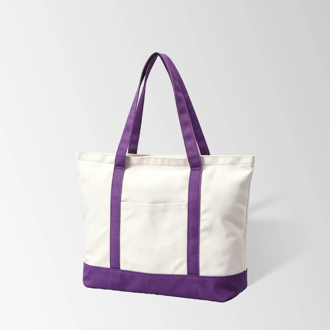 Eco-Friendly Recycled Canvas Tote Bag with Long Handles