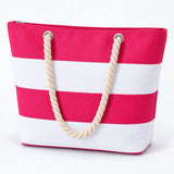 Striped Rope Handle Beach Tote Bags in Bulk