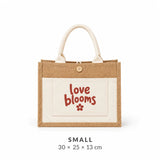 Custom Small Jute Tote Bags with Outside Pocket