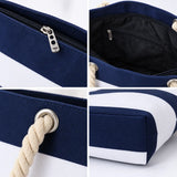 Striped Rope Handle Beach Tote Bags in Bulk