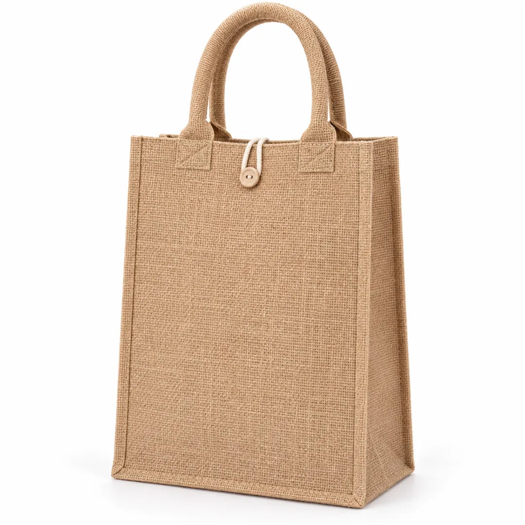 Wholesale Jute Tote Bags with Button-and-Loop Closure