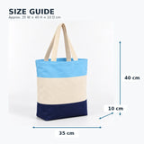 Tri-Color Canvas Tote Bags in Bulk with Gusset