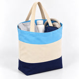 Tri-Color Canvas Tote Bags in Bulk with Gusset