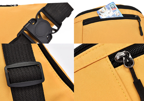 Wholesale Two Zipper Poly Crossbody Belt Bags